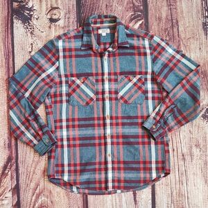 Wallace & Barnes Mens Heavy Flannel Long Sleeve Shirt